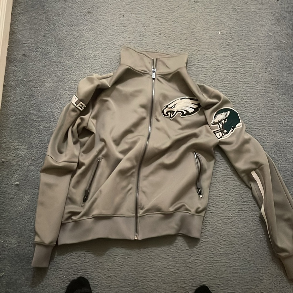 Pro Standard Luxury Athletic Collection Philadelphia Eagles Track Jacket Grey